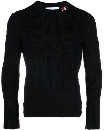 Thom Browne Striped Virgin Wool Shirt - Black