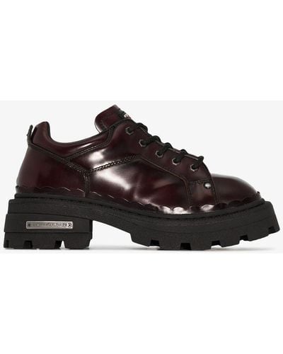 Eytys Red Detroit Barolo Leather Derby Shoes