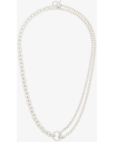 All_blues Sterling Double Chain Necklace - Metallic