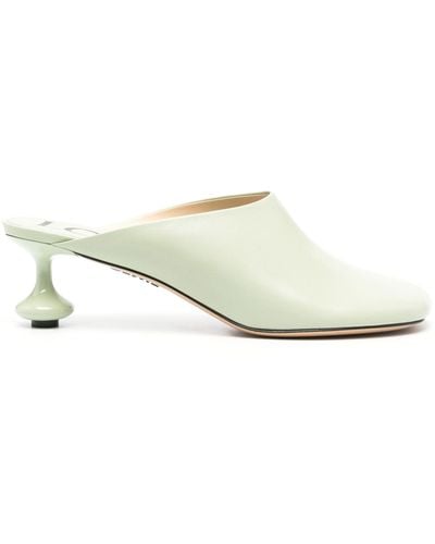 Loewe Toy Sculpted-heel Leather Heeled Mules - Natural