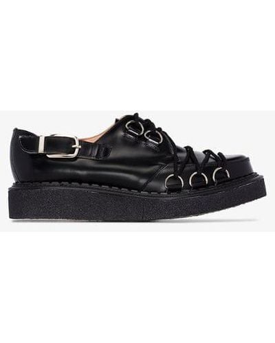 Comme des Garçons X George Cox Leopard Print Lace-up Shoes - Black