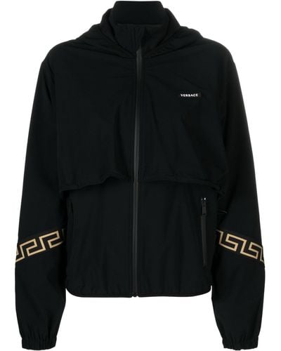 Versace Grace-pattern Zip-fastening Jacket - Black