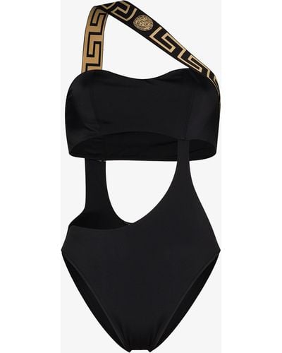 Versace Greca Cutout Swimsuit - Black