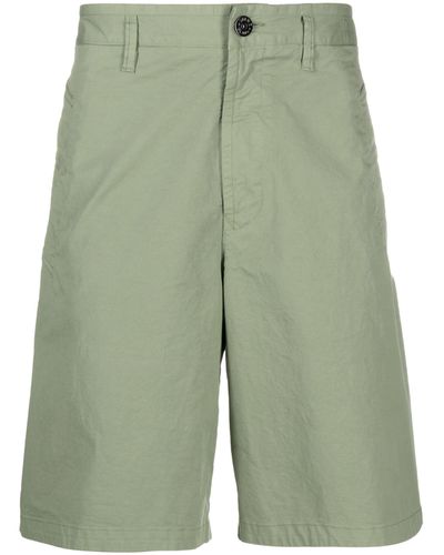 Stone Island Wide-leg Cotton Bermuda Shorts - Green