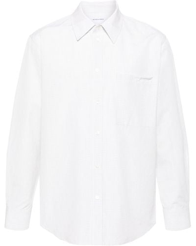 Bottega Veneta Micro-check Button-up Shirt - White