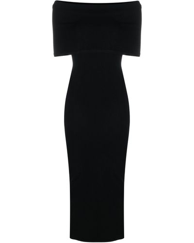 Wardrobe NYC Off-the-shoulder Midi Dress - Women's - Polyester/viscose - Black