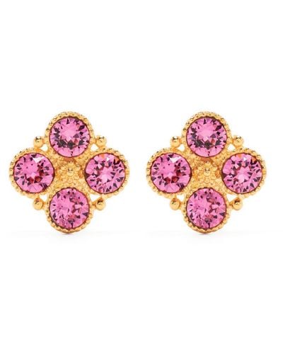 Kenneth Jay Lane -tone Faceted Crystal Earrings - Pink