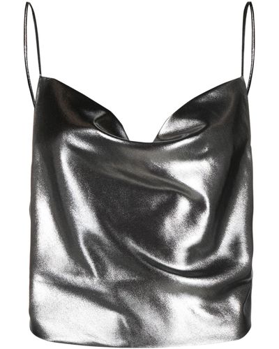ROTATE BIRGER CHRISTENSEN Metallic Vest Top - Women's - Polyester/recycled Polyester - Gray