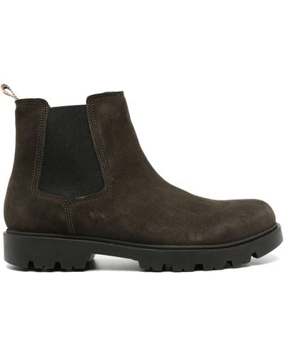 HUGO Brown Classic Suede Chelsea Boots - Men's - Fabric/calf Leather/calf Suederubber - Black
