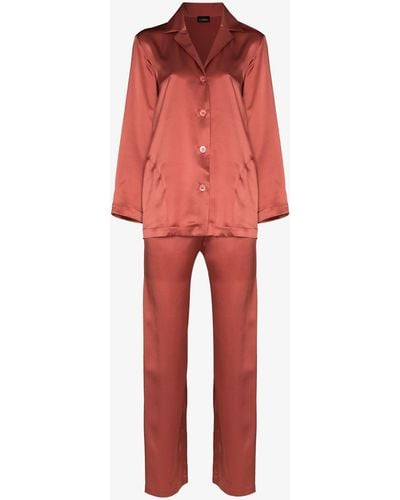 La Perla Long-sleeve Silk Pyjama Set - Orange
