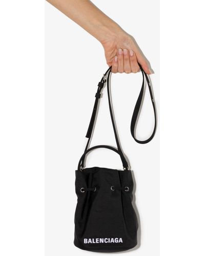 Balenciaga Black Wheel Xs Drawstring Bucket Bag