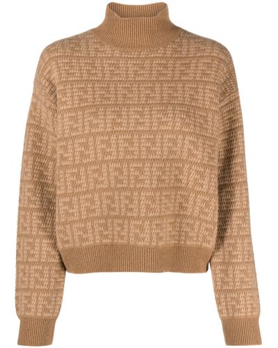 Fendi Monogram Cashmere Sweater - Women's - Cashmere/elastane - Natural