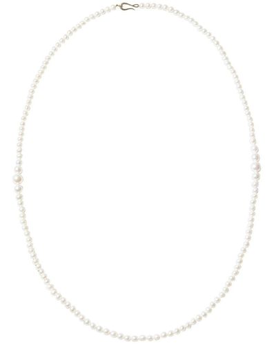 Mizuki 14k Yellow Freshwater Pearl Necklace - White