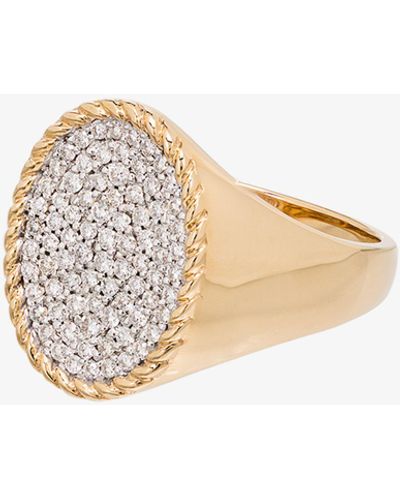 Yvonne Léon 18k Yellow Diamond Signet Ring - White