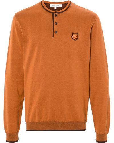 Maison Kitsuné Bold Fox Head Cotton Sweater - Orange