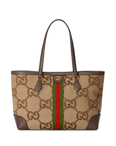 Gucci Ophidia Jumbo GG Shopping Bag Medium Size - Brown