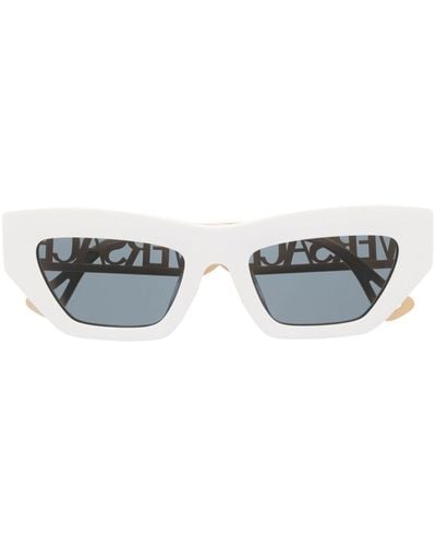 Versace Logo Cut-out Cat Eye Sunglasses - Blue