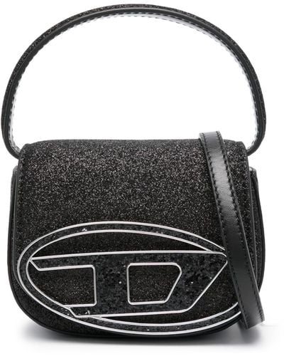 DIESEL 1dr Glitter Detailed Mini Tote Bag - Black
