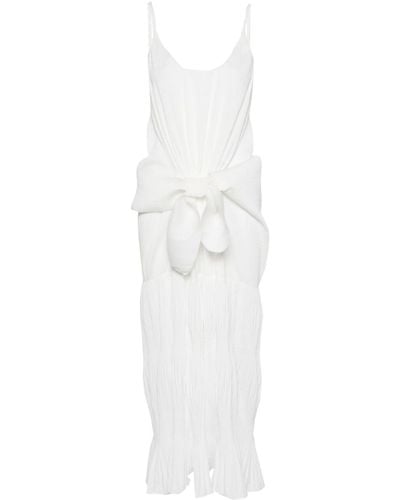 JW Anderson Knotted Pleated Maxi Dress - White