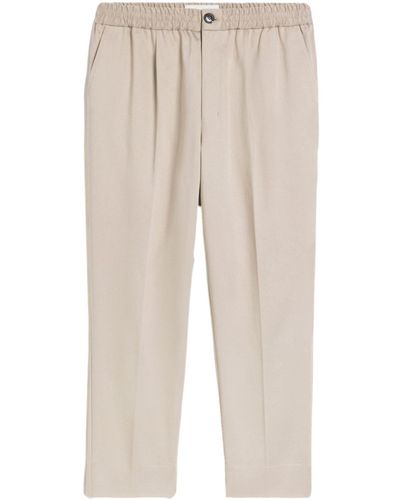 Ami Paris Neutral Pleated Cotton Trousers - Men's - Cotton - Natural