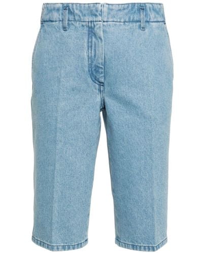 Dries Van Noten Knee-length Denim Shorts - Women's - Cotton - Blue