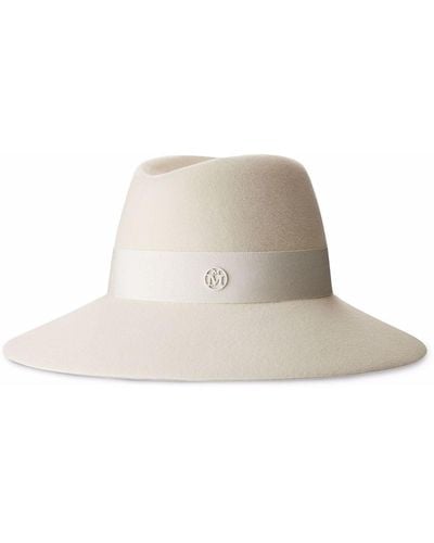 Maison Michel White Kate Felt Fedora Hat