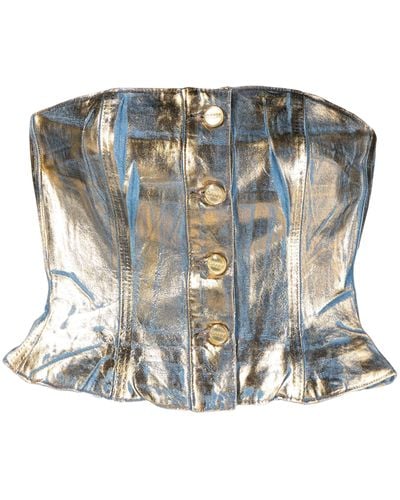 Ganni Top Golden - Blue