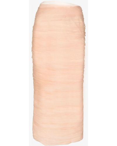 ANOUKI Drape Tulle Midi Pencil Skirt - Multicolor