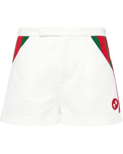 Gucci Web-stripe High-waist Shorts - Red