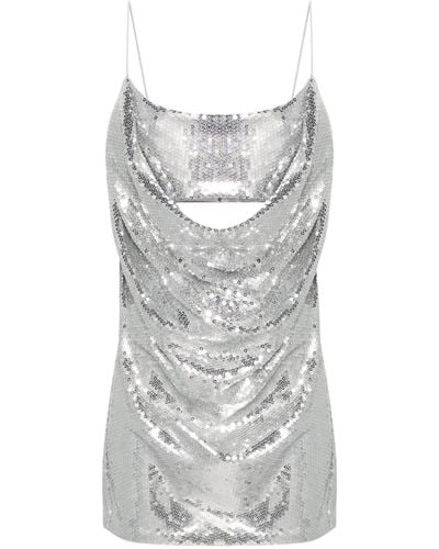 Alex Perry -tone Draped Sequinned Mini Dress - Women's - Polyester/spandex/elastane/acetate - Grey