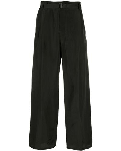 Lemaire Belted Cotton Trousers - Black