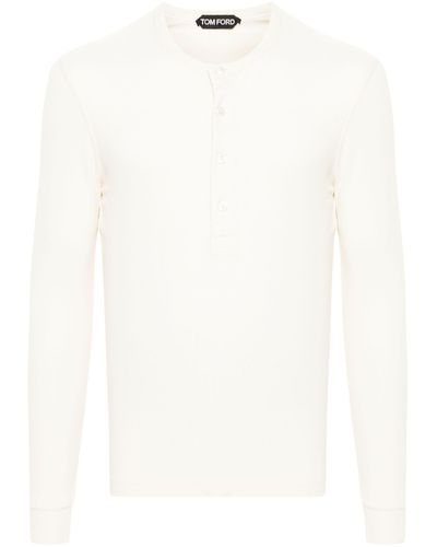 Tom Ford White Long-sleeve Lyocell T-shirt