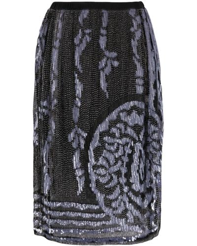 Bode Hyatt Bead-embellished Midi Skirt - Black