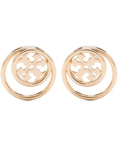 Tory Burch Double T Cut-out Stud Earrings - Natural
