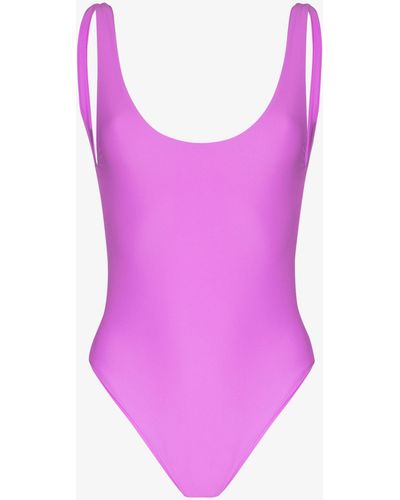 JADE Swim Contour Open Back Swimsuit - Purple