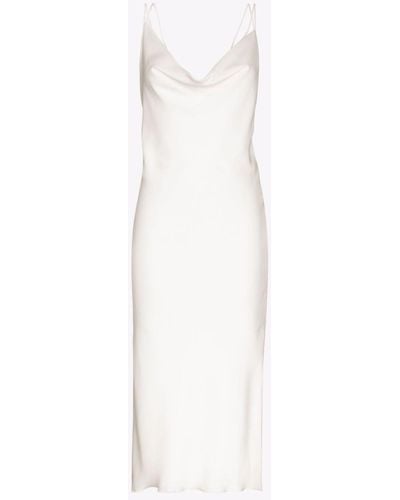 ROTATE BIRGER CHRISTENSEN Grace Silk Midi Dress - Women's - Polyester/recycled Polyester - White