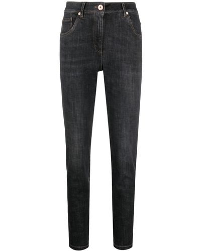 Brunello Cucinelli High-waisted Skinny Jeans - Black