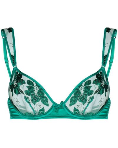 Fleur du Mal Allover Lace Bra - Women's - Silk/polyester/spandex/elastane - Green