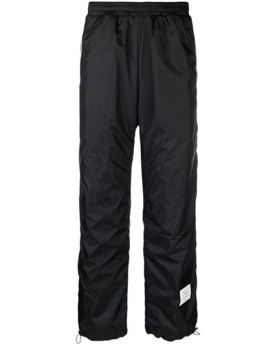 Thom Browne Black Logo-applique Ripstop Trousers