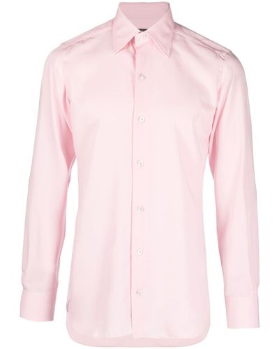 Tom Ford Classic-collar Long-sleeve Shirt - Pink