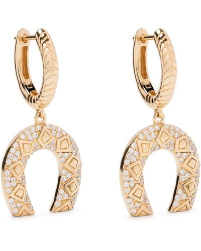 Harwell Godfrey 18k Yellow Horseshoe Hoop Earrings - Women's - 18kt Yellow /diamond - Metallic