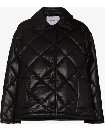 Stand Studio Nikolina Faux Leather Quilted Jacket - Black
