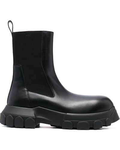 Rick Owens Bozo Tractor Leather Chelsea Boots - Black