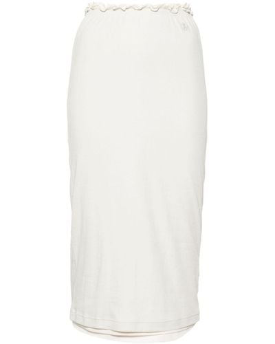Jil Sander White Layered Cotton Midi Skirt - Women's - Cotton