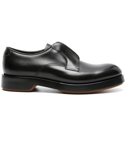 Zegna Udine Leather Derby Shoes - Men's - Calf Leather/rubber - Black