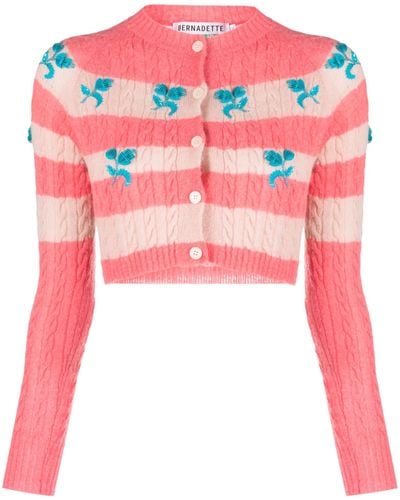 BERNADETTE Lily Embroidered Cardigan - Pink
