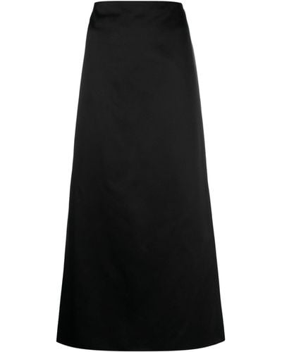 Gucci High-rise Silk Satin Maxi Skirt - Black