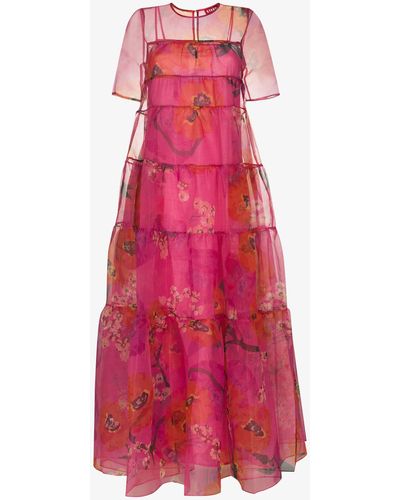 STAUD Hyacinth Tiered Maxi Dress - Pink