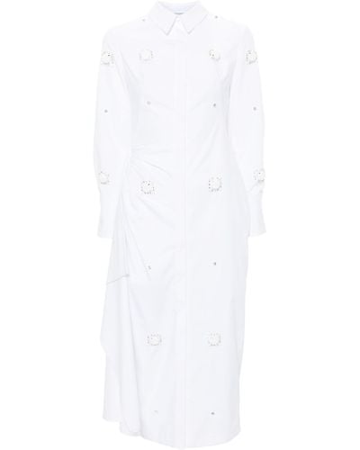 Huishan Zhang Tatiana Crystal-embellished Shirt Dress - White