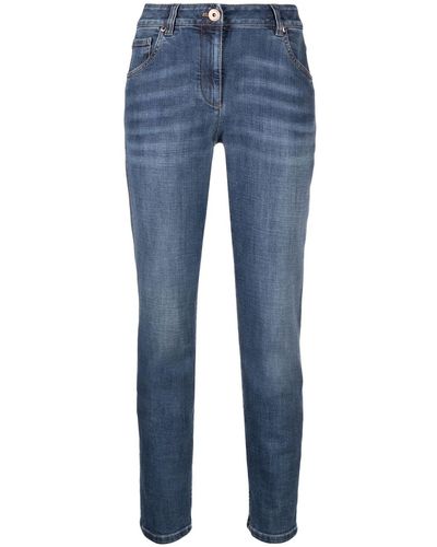 Brunello Cucinelli Distressed-finish Denim Jeans - Blue